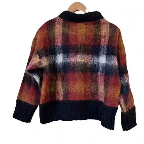 SEA New York Maryam V Neck Mohair Sweater Multi Plaid Size XS - Picture 10 of 13